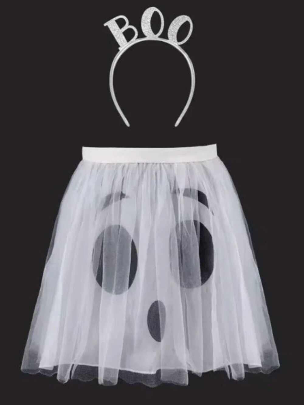 New White Ghost Tutu+Headband Size Youth OS fits XS-XL